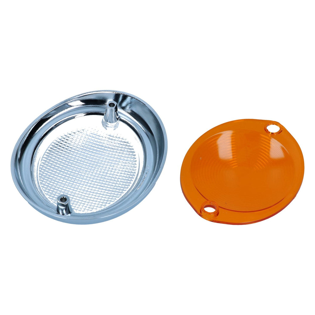 Knipperlichtglas, rechts, wit/oranje detail — T1