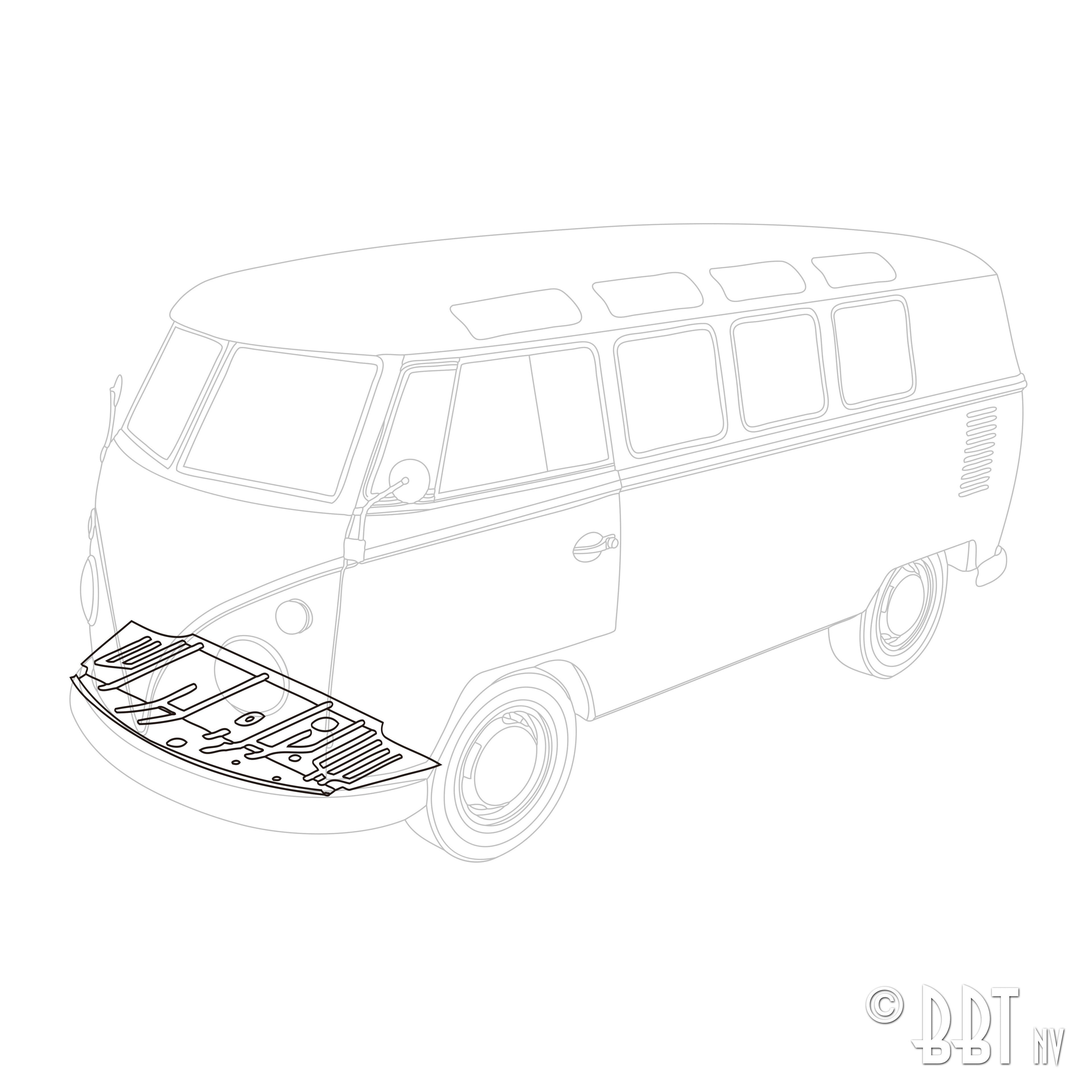 Vloerplaat cabine, compleet (LHD) detail — T1