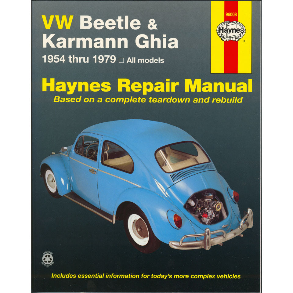 Boek 'Workshop Manual Haynes' VW Kever & Karmann Ghia detail — Kever