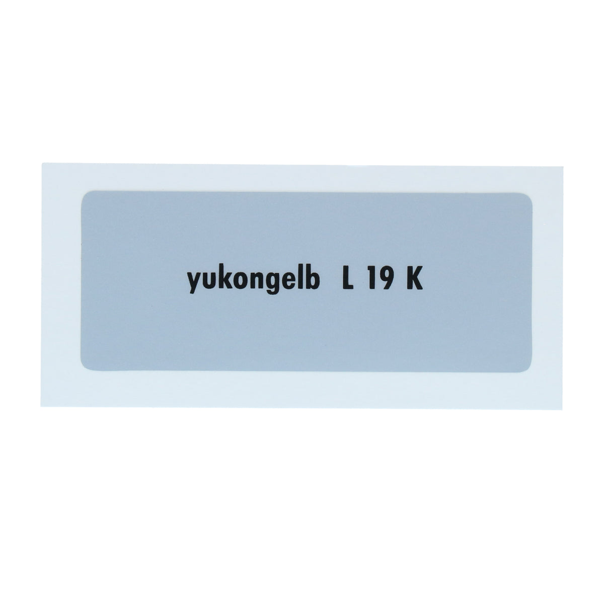 Kleurcode sticker L19K - yukongelb voor VW T1 Bus, T2 Bus, Kever en Karmann Ghia - VintageDub