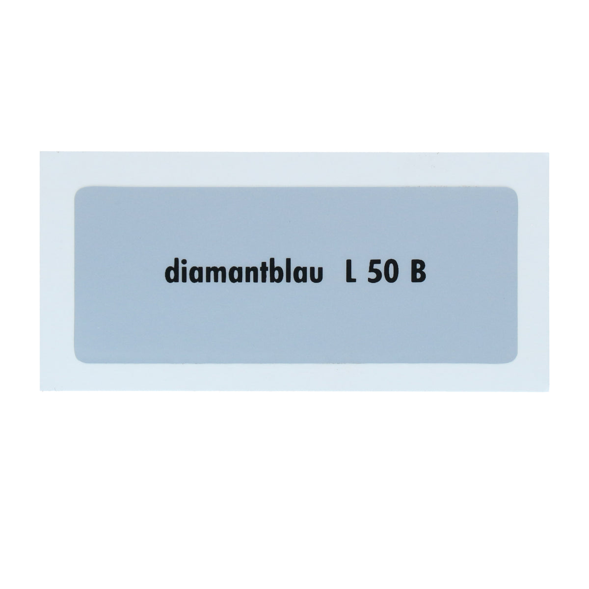Kleurcode sticker L50B - diamantblau voor VW T1 Bus, T2 Bus, Kever en Karmann Ghia - VintageDub