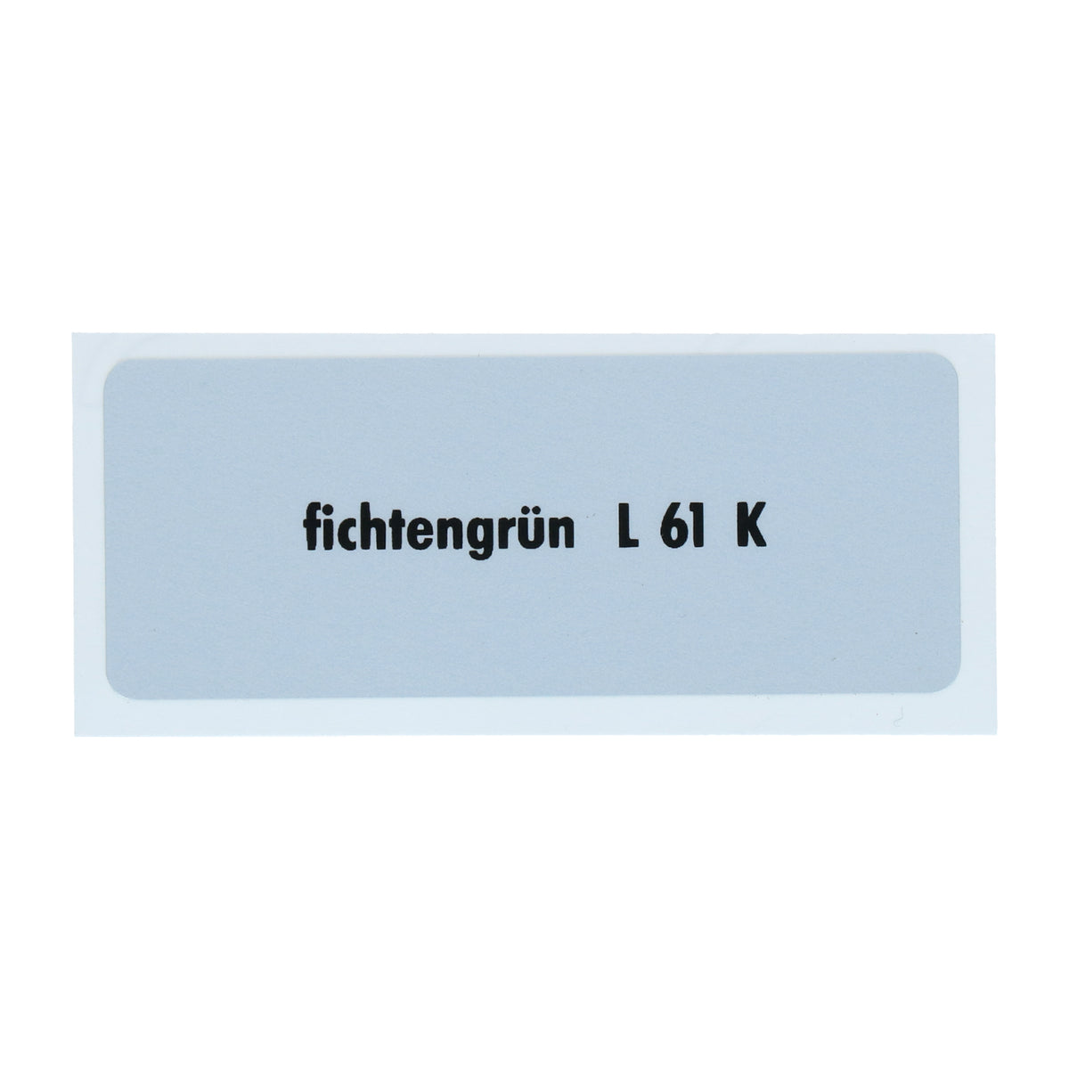 Kleurcode sticker L61K - fichtengrün voor VW T1 Bus, T2 Bus, Kever en Karmann Ghia - VintageDub