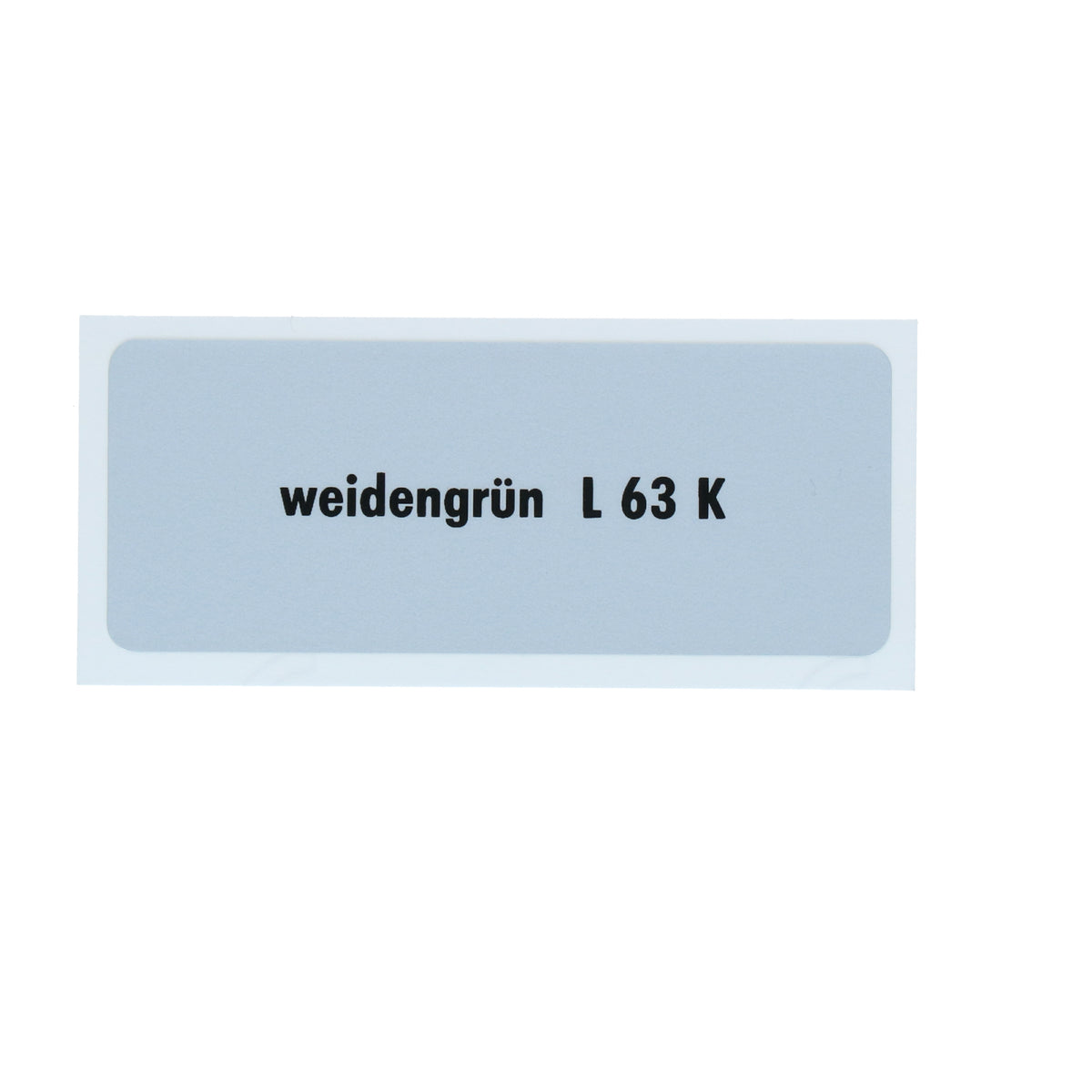 Kleurcode sticker L63K - weidengrün voor VW T1 Bus, T2 Bus, Kever en Karmann Ghia - VintageDub