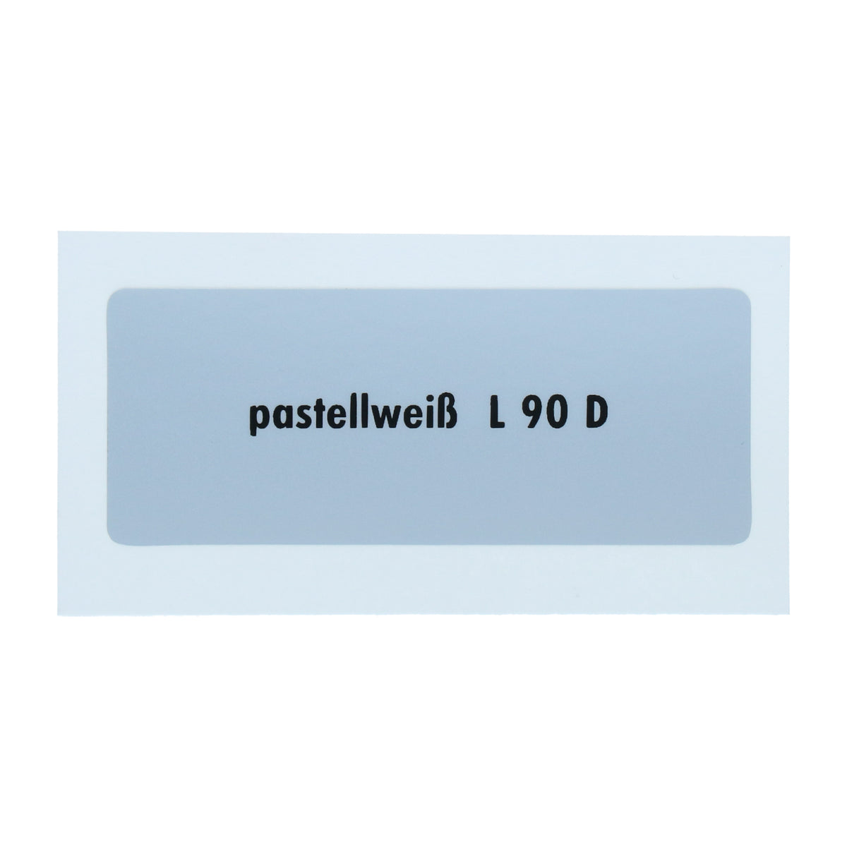 Kleurcode sticker L90D - pastellweiß voor VW T1 Bus, T2 Bus, Kever en Karmann Ghia - VintageDub