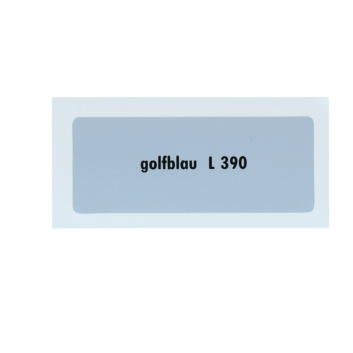 Kleurcode sticker L390 - golfblau voor VW T1 Bus, T2 Bus, Kever en Karmann Ghia - VintageDub