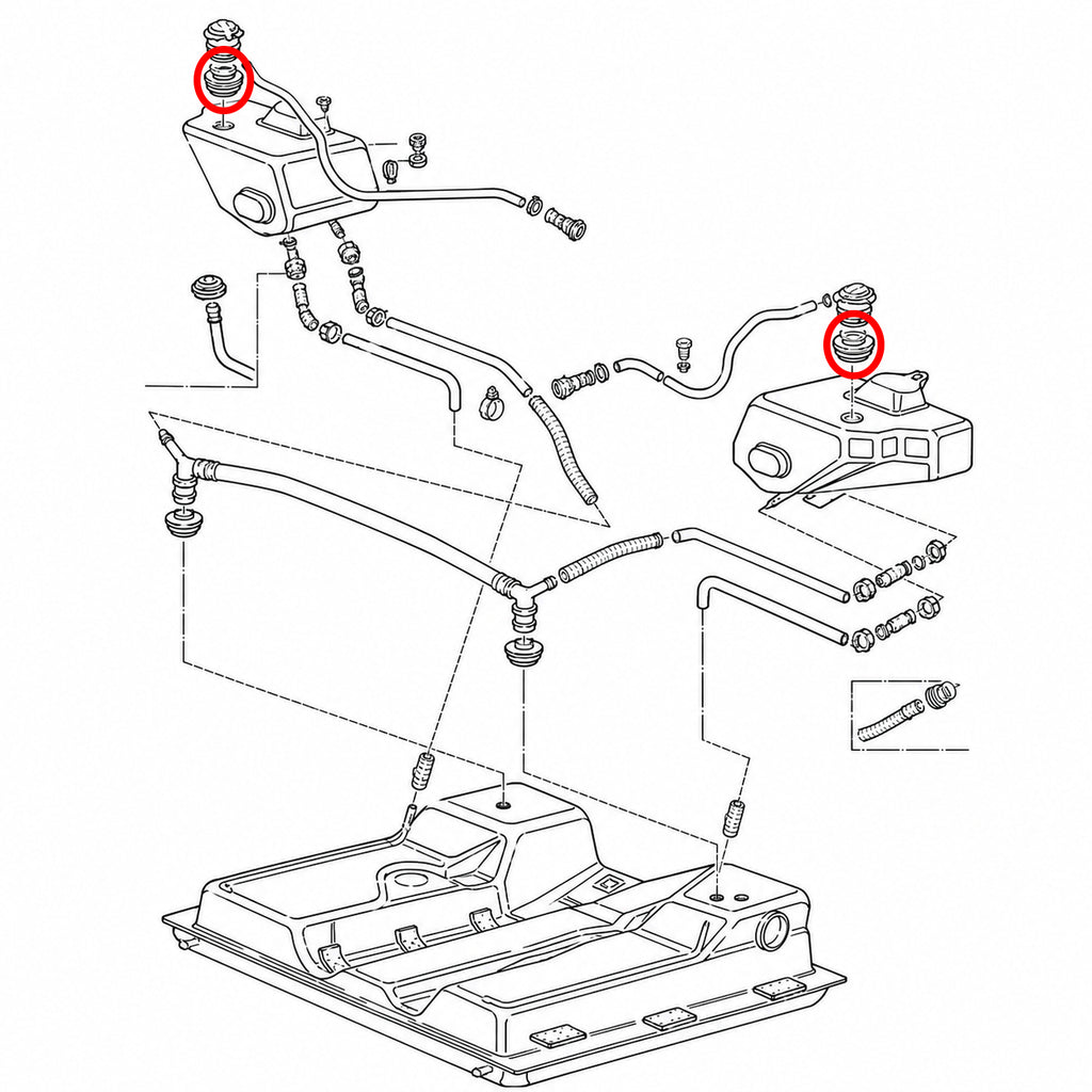 Gummi Entlüftungsventil Kraftstoffausgleichsbehälter | VW T3 Bus 05/79-07/92 | N90100501