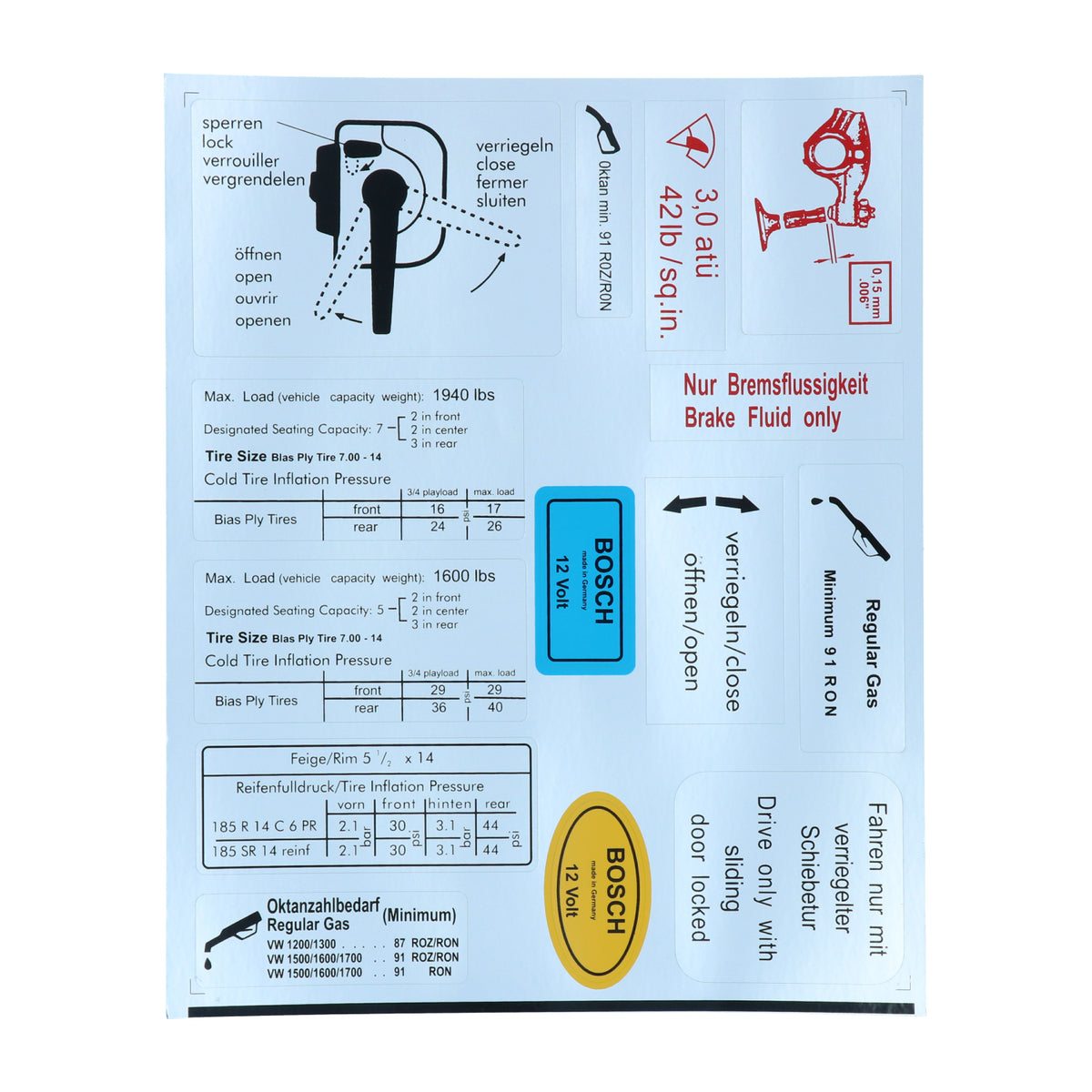 Sticker set restauratie, 14 delig