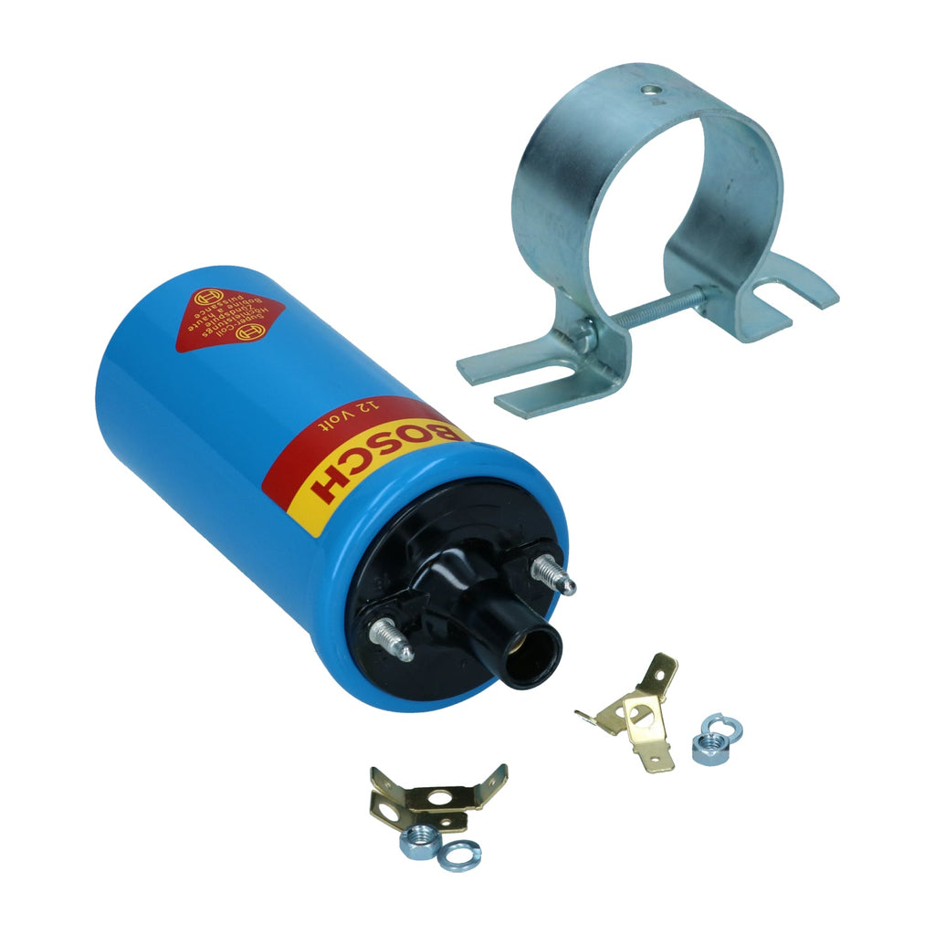 Bobijn blauw Bosch 12 volt 'vintage' detail — T1, T2, Kever, KG