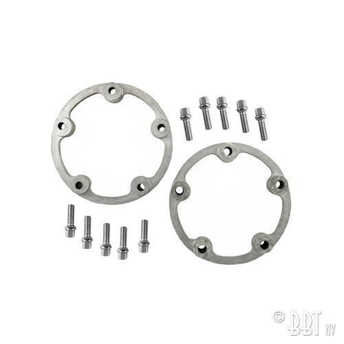 5-gaats spoorverbreders, 1 inch (25,4 mm) breed, per paar, Compleet met 38mm bouten Ø 12 mm. Voor stalen velgen. – VW T1 Bus, T2 Bus, Kever, KG