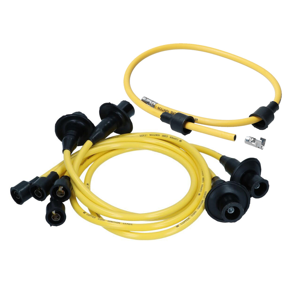 Bougiekabelset Type1 koper - geel, 60cm hoofdkabele detail — T1, T2, Kever, KG