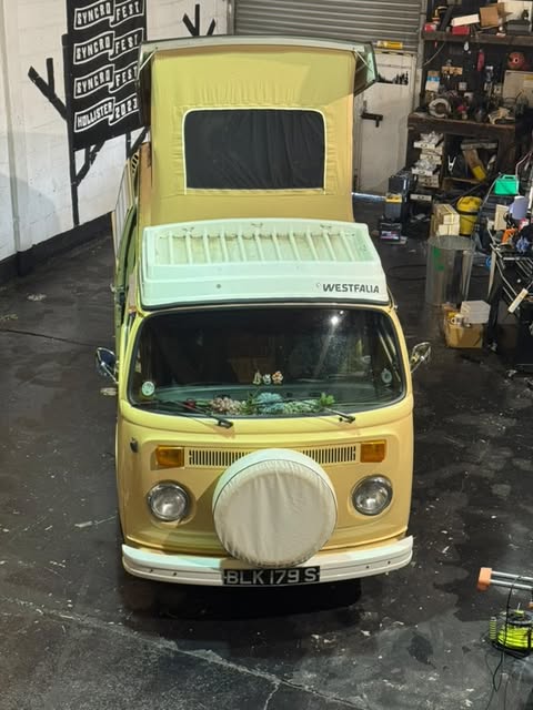 VW T2 Bus | Hubdachbezug Westfalia, Scharnier hinten, beige, Spitzenqualität, 08/1974-07/1979