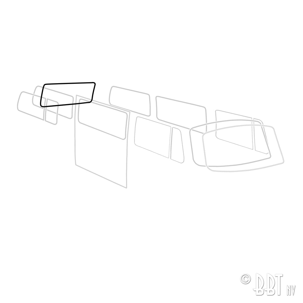 Achterruitrubber 'Deluxe' (alu sierlijst) detail — T2