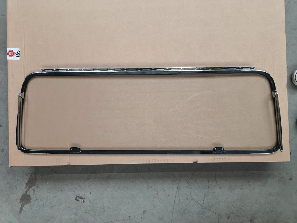 VW T1 Bus, T2 Bus | Fensterscheibe Safari, hinten, High Quality verchromt komplett | 08/63-07/79