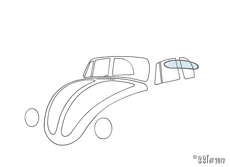 Achterruit Cabrio, verwarmd (12V) voor Kever — VintageDub