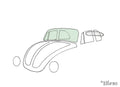 Voorruit kever Cabrio groen voor Kever — VintageDub