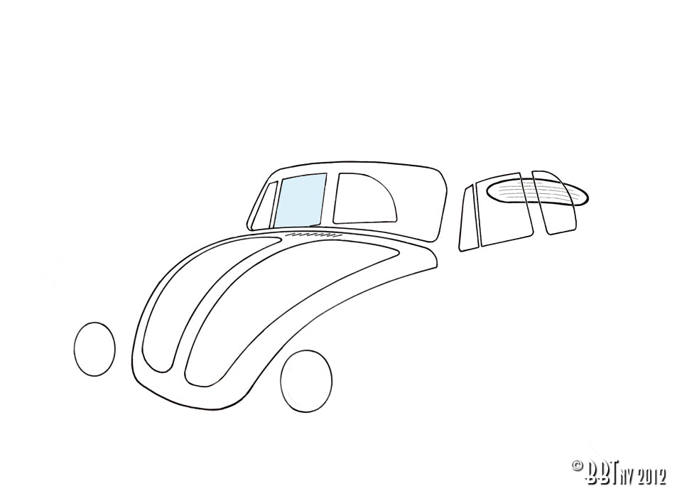 Deurruit rechts, Cabrio voor Kever — VintageDub