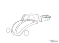 Zijruit achteraan, links, Cabrio voor Kever — VintageDub