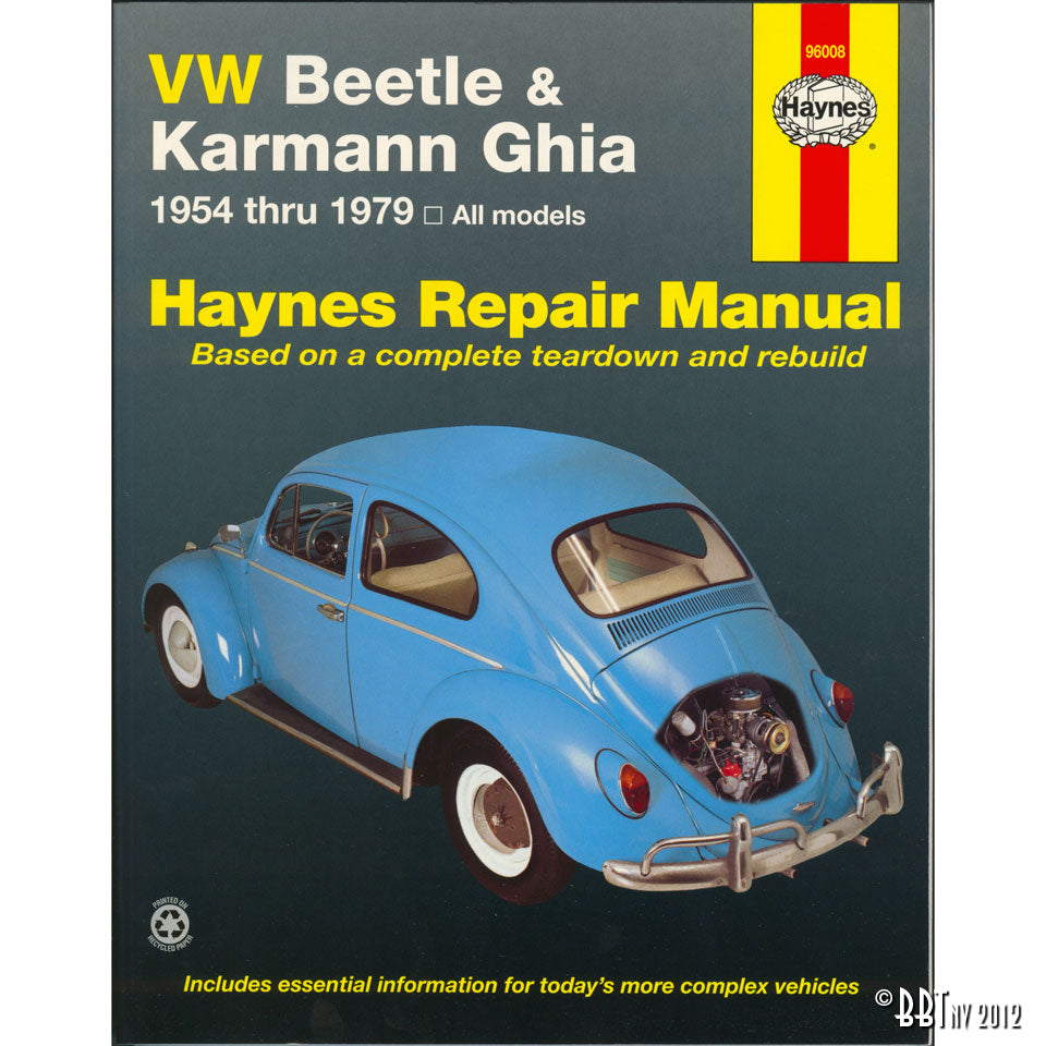 Boek 'Workshop Manual Haynes' VW Kever & Karmann Ghia voor Kever — VintageDub