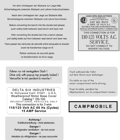 Aufkleberbogen Westfalia, 7 Aufkleber