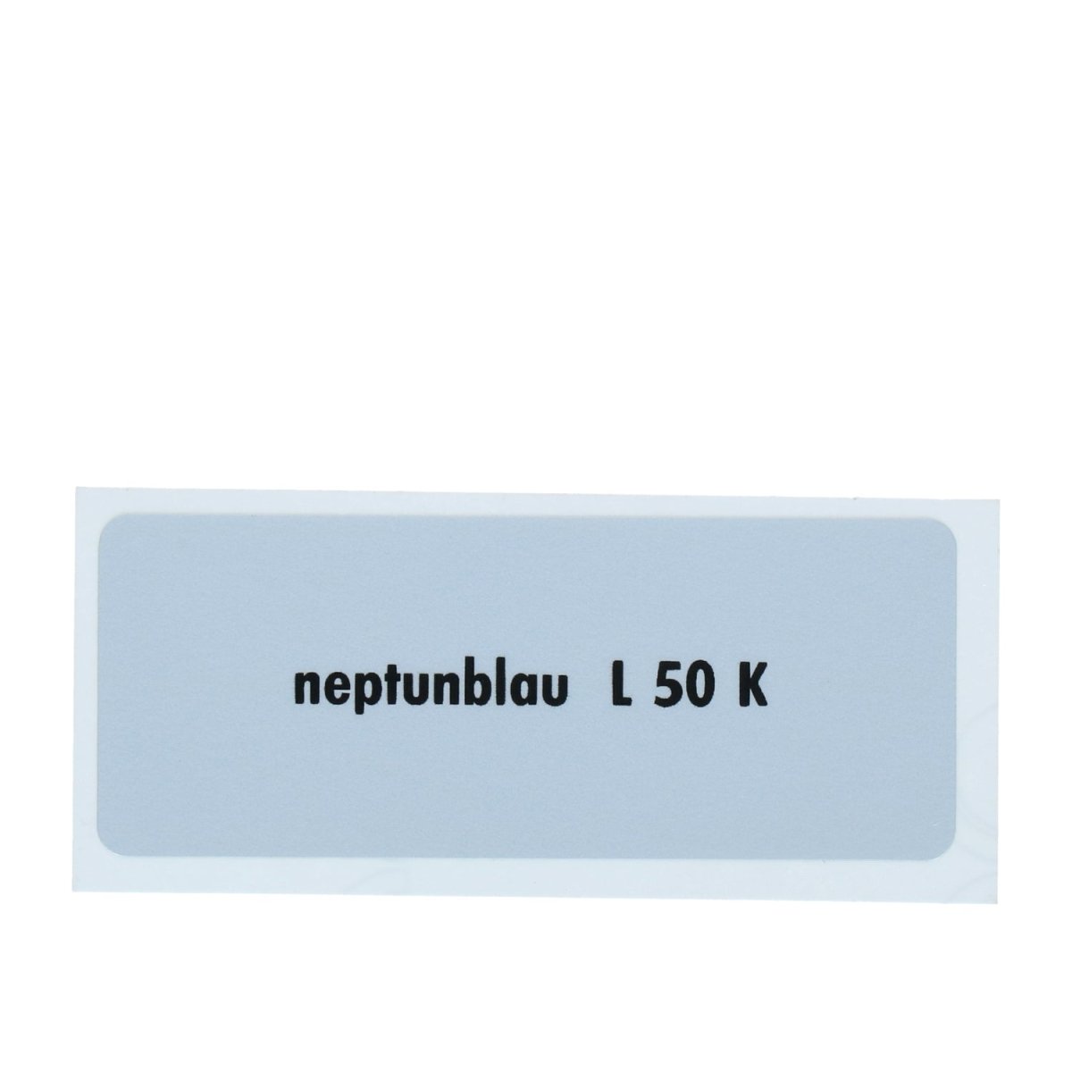 Kleurcode sticker L50K - neptunblau – VW T1 Bus, T2 Bus, Kever, KG, T3 Bus, Type 3, Type 181