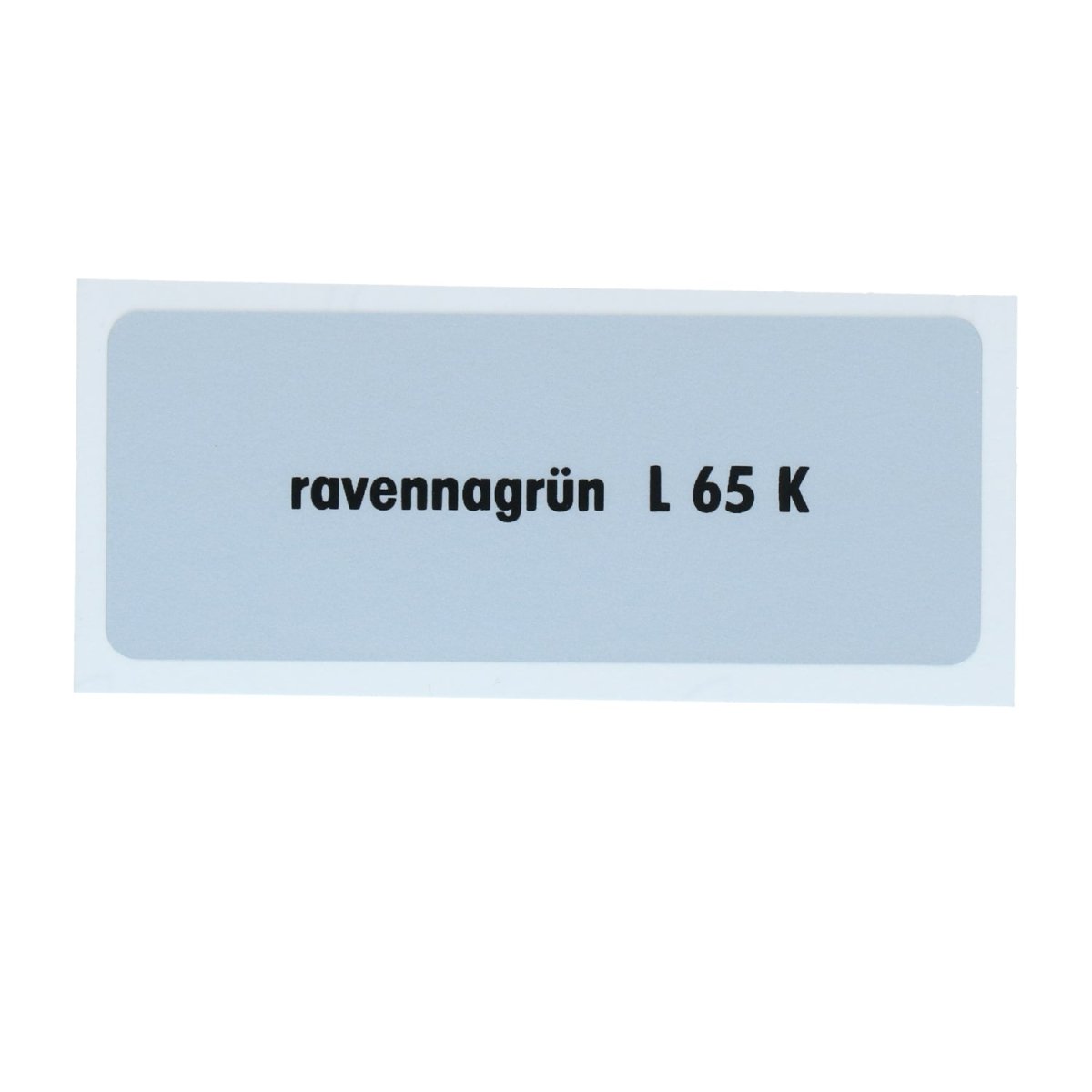 Kleurcode sticker L65K - ravennagrün – VW T1 Bus, T2 Bus, Kever, KG, T3 Bus, Type 3, Type 181