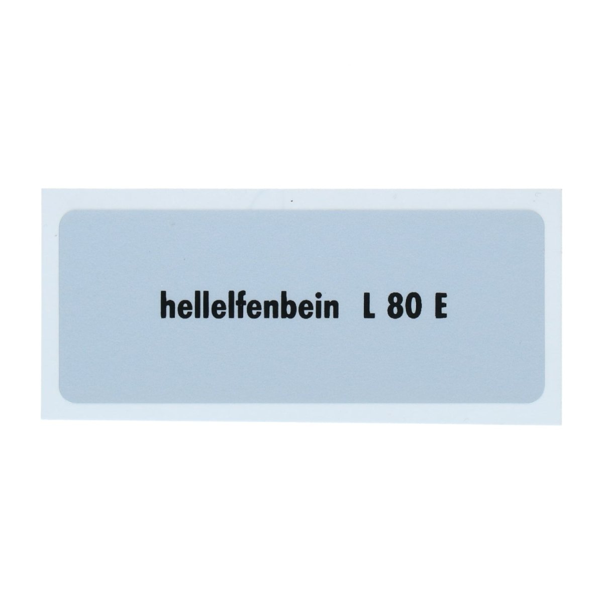 Kleurcode sticker L80E - hellelfenbein – VW T1 Bus, T2 Bus, Kever, KG, T3 Bus, Type 3, Type 181