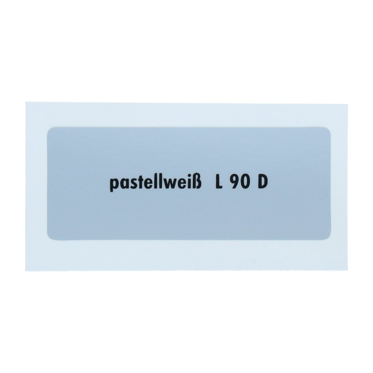 Kleurcode sticker L90D - pastellweiß – VW T1 Bus, T2 Bus, Kever, KG, T3 Bus, Type 3, Type 181