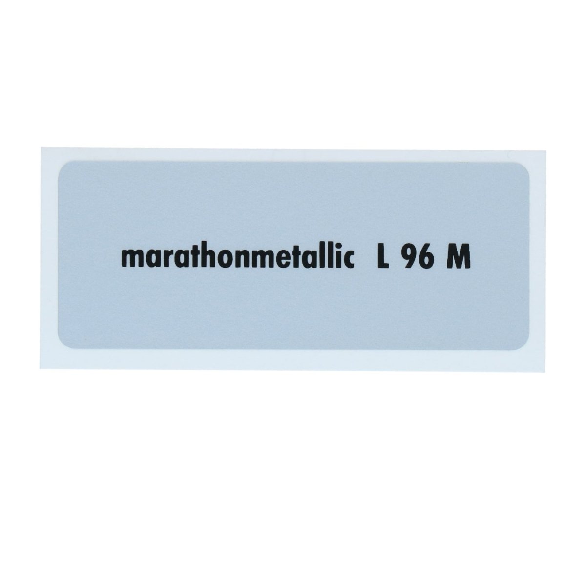 Kleurcode sticker L96M - marathonmetallic – VW T1 Bus, T2 Bus, Kever, KG, T3 Bus, Type 3, Type 181