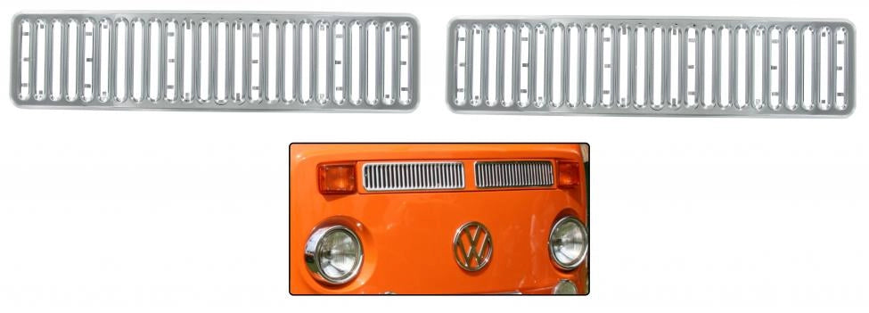 VW T2 Bus | Frontgrill-Zierleiste, poliertes Aluminium, 08/1972-07/1979 T2B
