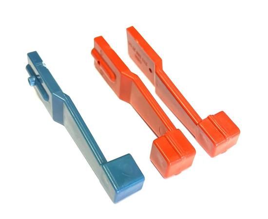 VW T2 Bus | Heizungshebel-Set, 1 blau und 2 rot, ABS-Kunststoff, 08/1972-07/1979