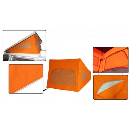 VW T2 Bus | Hubdachbezug Westfalia, orange, 3 Fenster, Spitzenqualität, 08/1967-07/1973
