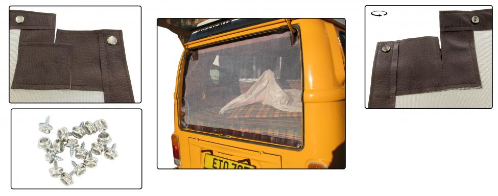 VW T2 Bus | Achterklep hor inclusief montagemateriaal zonder rits, 08/67-07/79