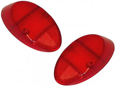 VW Käfer | Hella Rücklichtglas USA ganz rot, Qualität A (pro Paar) | Käfer 08/61 - 07/67 | 111945241D