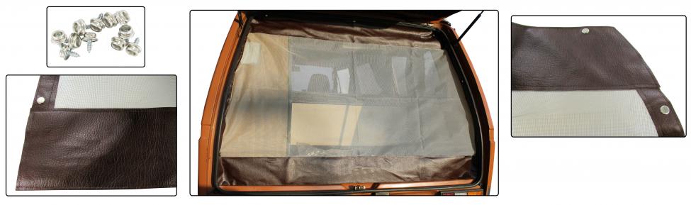 VW T3 Bus | Achterklep hor inclusief montagemateriaal zonder rits bruin, Vanagon/T25