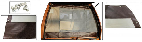 Achterklep hor inclusief montagemateriaal zonder rits bruin, Vanagon/T25 – VW T3 Bus (identiek aan origineel Westfalia) – OEM 253 069 602