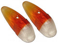 VW Käfer | Hella Blinkerglas italienisch orange/weiß (pro Paar) | Käfer 08/60 - 09/63 | 111953161B