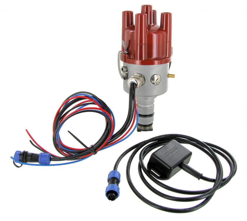 Karmann Ghia / VW T3 Bus / VW T2 Bus / VW T1 Bus / VW Kübel / VW Kever / VW Type 3 | 123 TUNE+ stroomverdeler met externe bluetooth voor carburateur motoren