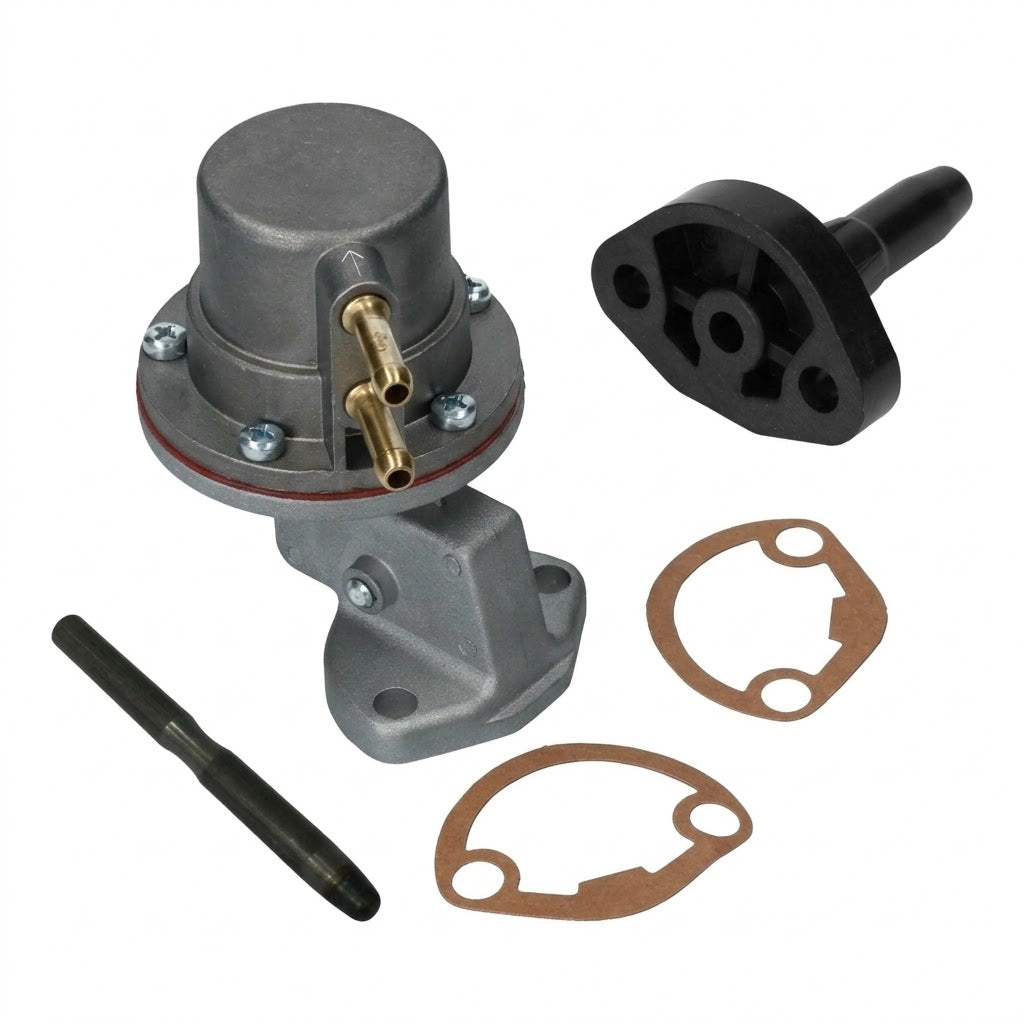 Fuel pump set Type 1 with dynamo (generator), 108 mm push rod | VW T1 Bus, T2 Bus, Beetle, KG, Type 181 | 113 127 025D + 113 127 307 + 113 127 303C
