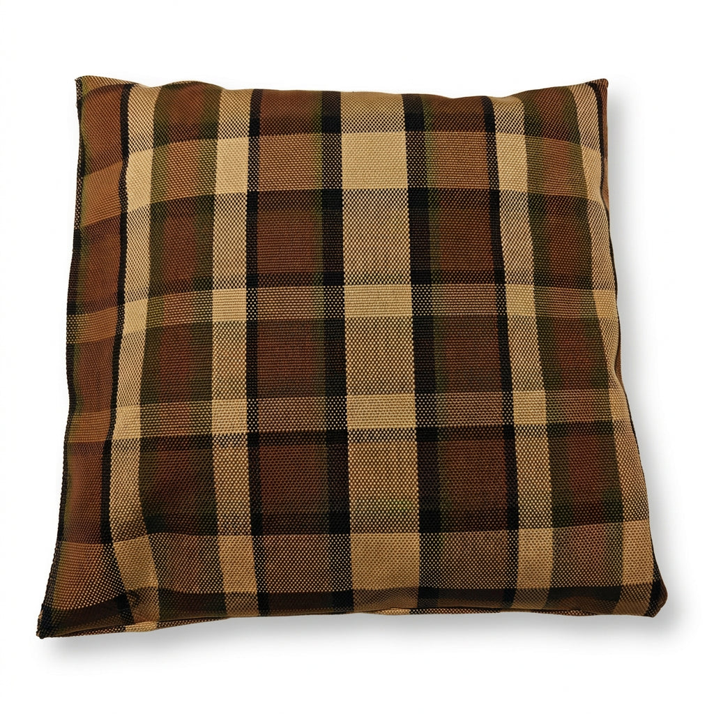 Westfalia kussen geruit bruin/beige 40 x 40cm originele Westfalia stof – VW T2 Bus Westfalia