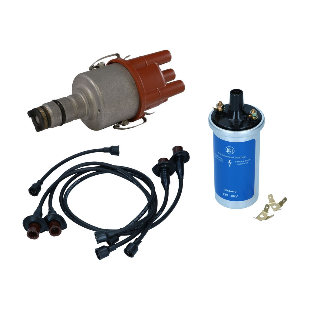 123 Ignition complete set Type 1 zonder vacuum – VW-R, bobine blauw en bougiekabelset