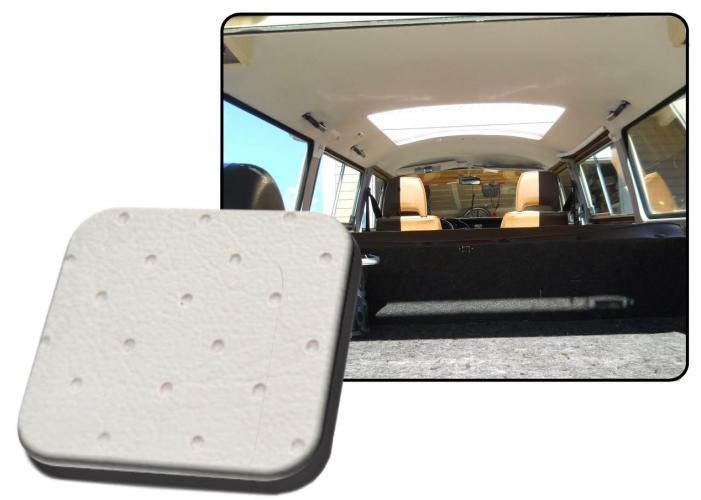 VW T2 Bus | TMI Verdeckhimmel perforiertes Vinyl, mit Schiebedach, gebrochen weiß | Bus 08/72 - 07/74, 7 Spriegel (3x open dak)